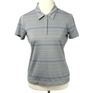🍍NIKE GOLF FitDry Gray Stripe Zip Polo Shirt